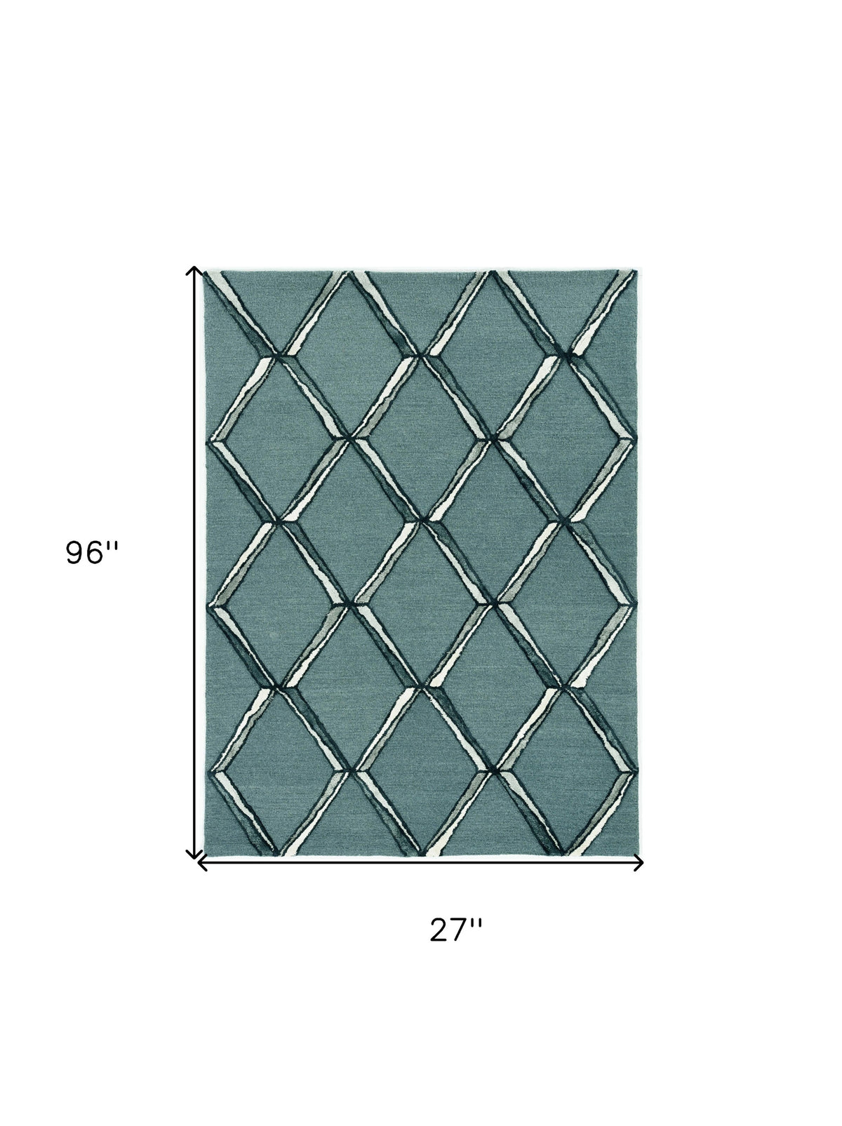 8' Gray Wool Handmade Runner Rug