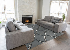 12' X 15' Gray Wool Handmade Area Rug