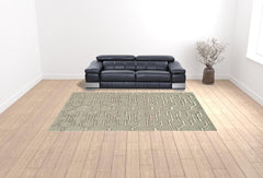 9' X 13' Mocha Wool Handmade Area Rug