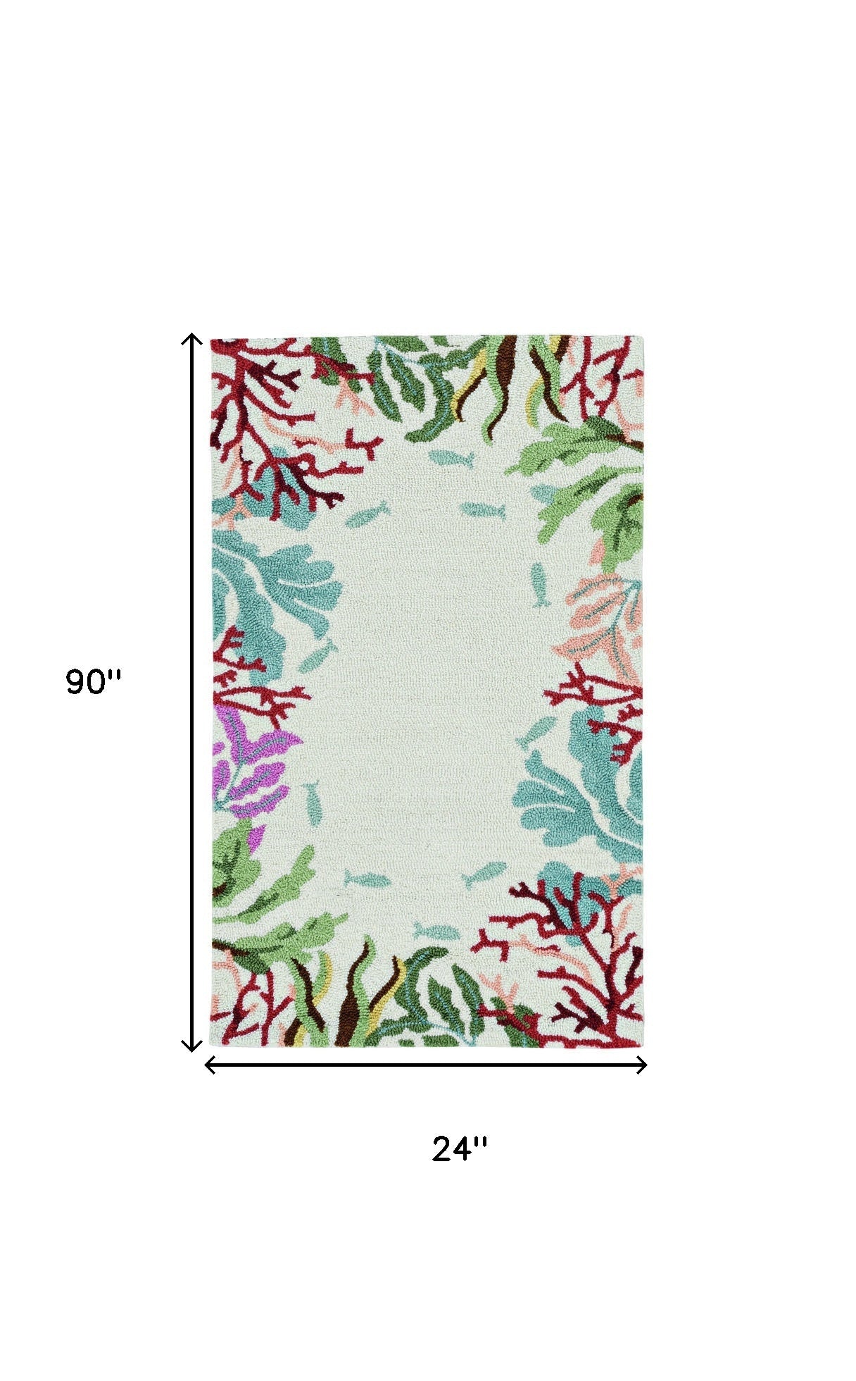 2' X 7' Ivory Ocean Lagoon Runner Rug