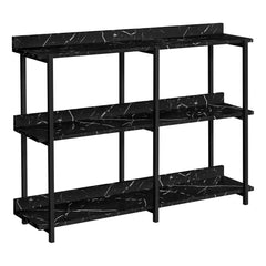 34" Black End Table With Three Shelves