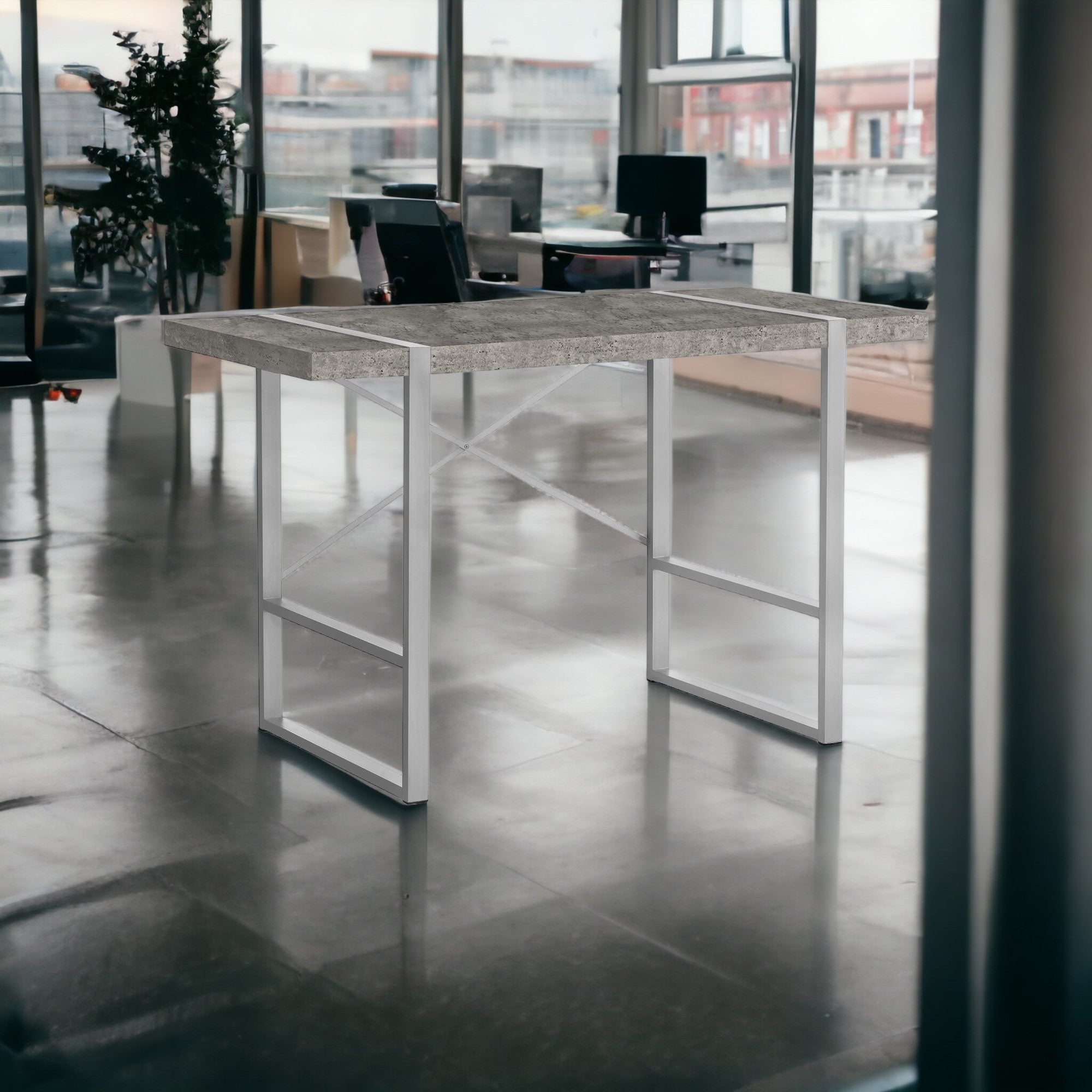 49" Gray Computer Desk