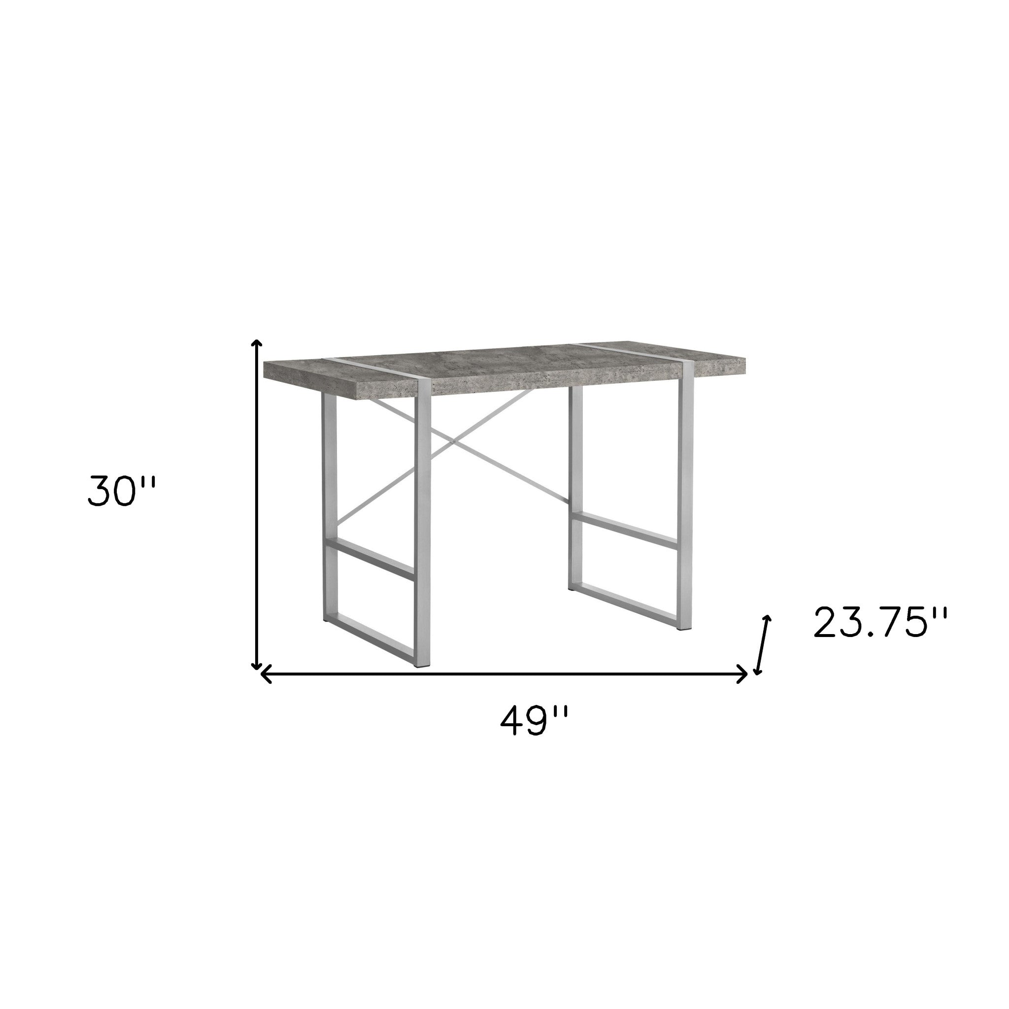 49" Gray Computer Desk