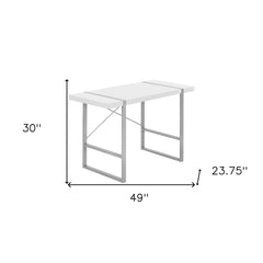 49" White and Gray Computer Desk