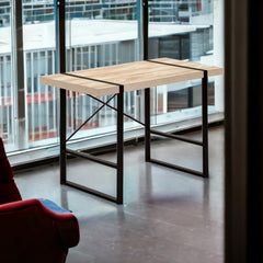 49" Natural and Black Computer Desk