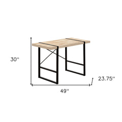 49" Natural and Black Computer Desk