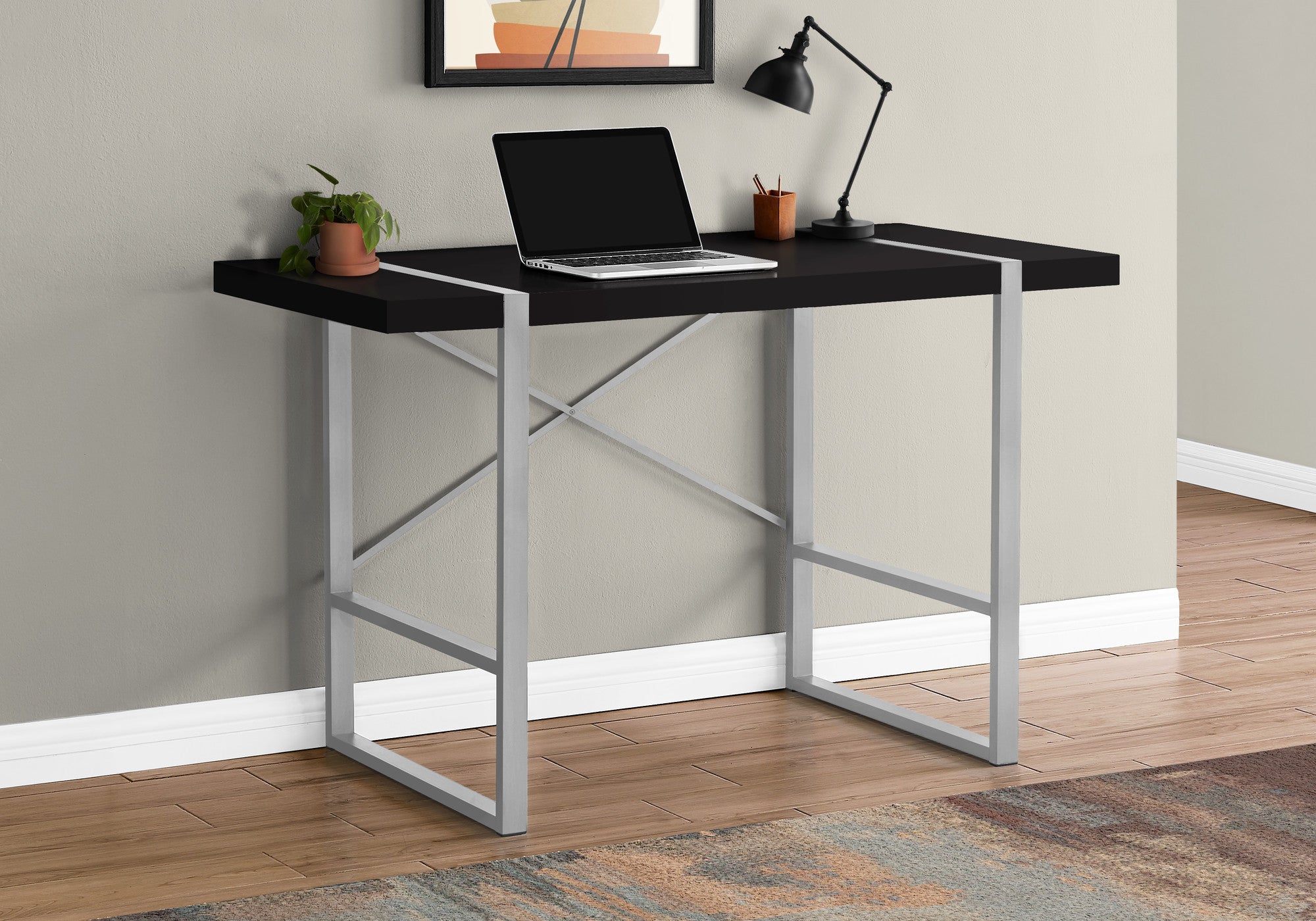 49" Black and Gray Computer Desk