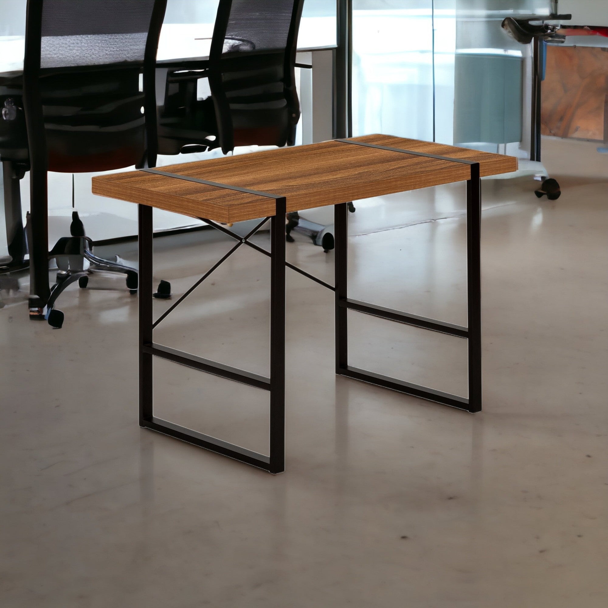 49" Brown and Black Computer Desk