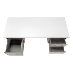 60" White and Gray Computer Desk