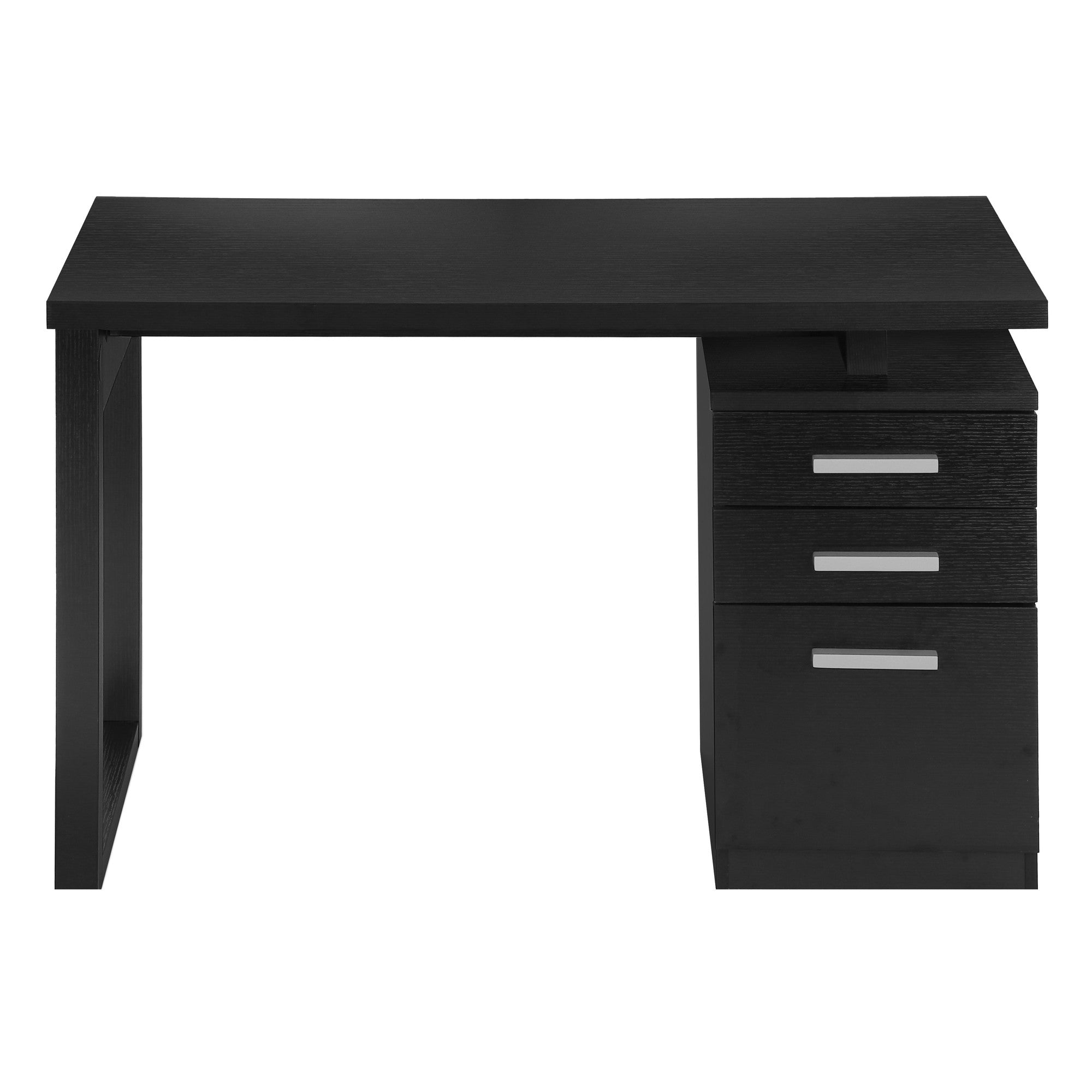 47" Black Computer Desk With Three Drawers