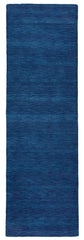 8' Blue Hand Woven Runner Rug