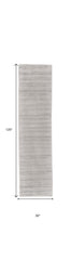 10' Gray and Silver Hand Woven Runner Rug