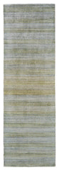 10' Blue and Green Ombre Hand Woven Runner Rug