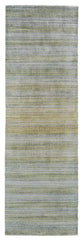 10' Blue and Green Ombre Hand Woven Runner Rug