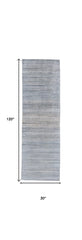 10' Gray and Purple Ombre Hand Woven Runner Rug