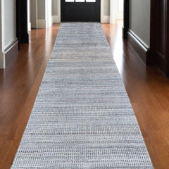10' Gray and Purple Ombre Hand Woven Runner Rug