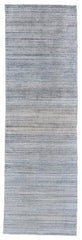 8' Gray and Purple Ombre Hand Woven Runner Rug