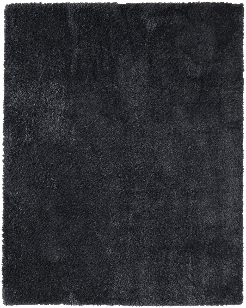 4' x 6' Black Shag Power Loom Area Rug