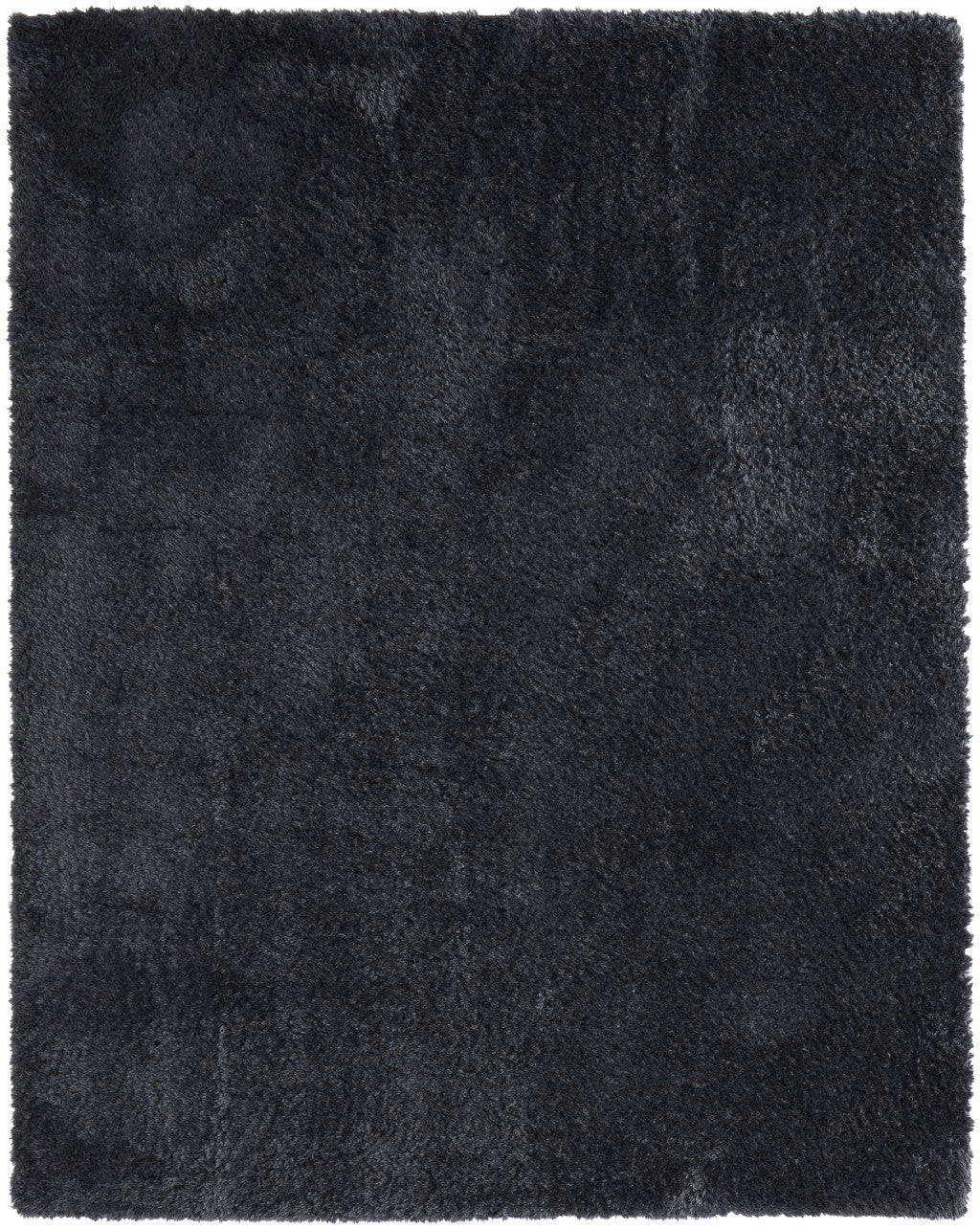 4' x 6' Black Shag Power Loom Area Rug