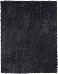 4' x 6' Black Shag Power Loom Area Rug