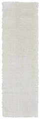 8' White Shag Power Loom Runner Rug