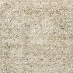 8' Gold and Ivory Medallion Power Loom Runner Rug