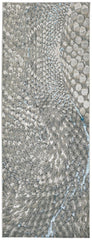 8' Blue and Gray Abstract Power Loom Runner Rug