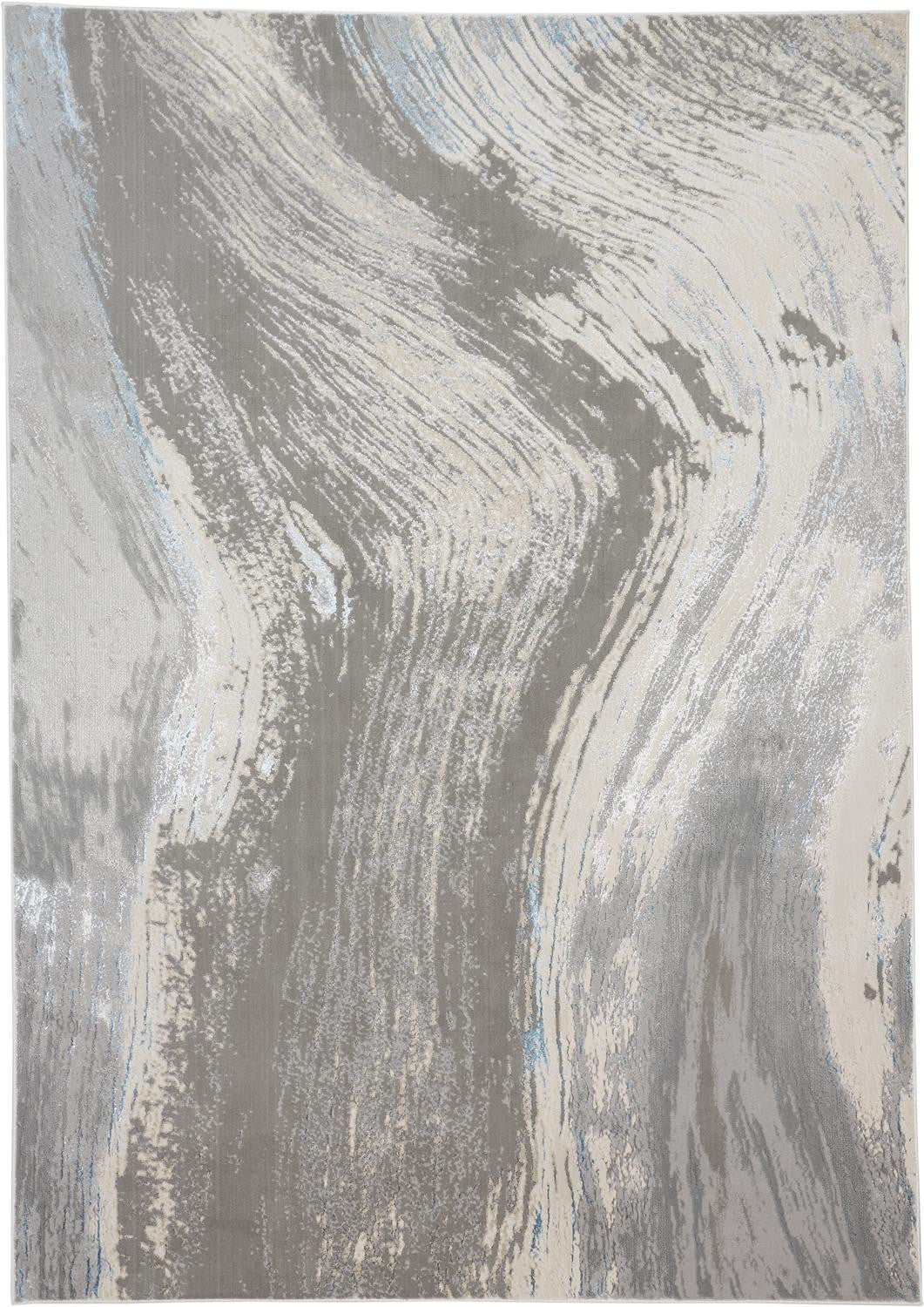 10' x 13' Blue and Gray Abstract Power Loom Area Rug