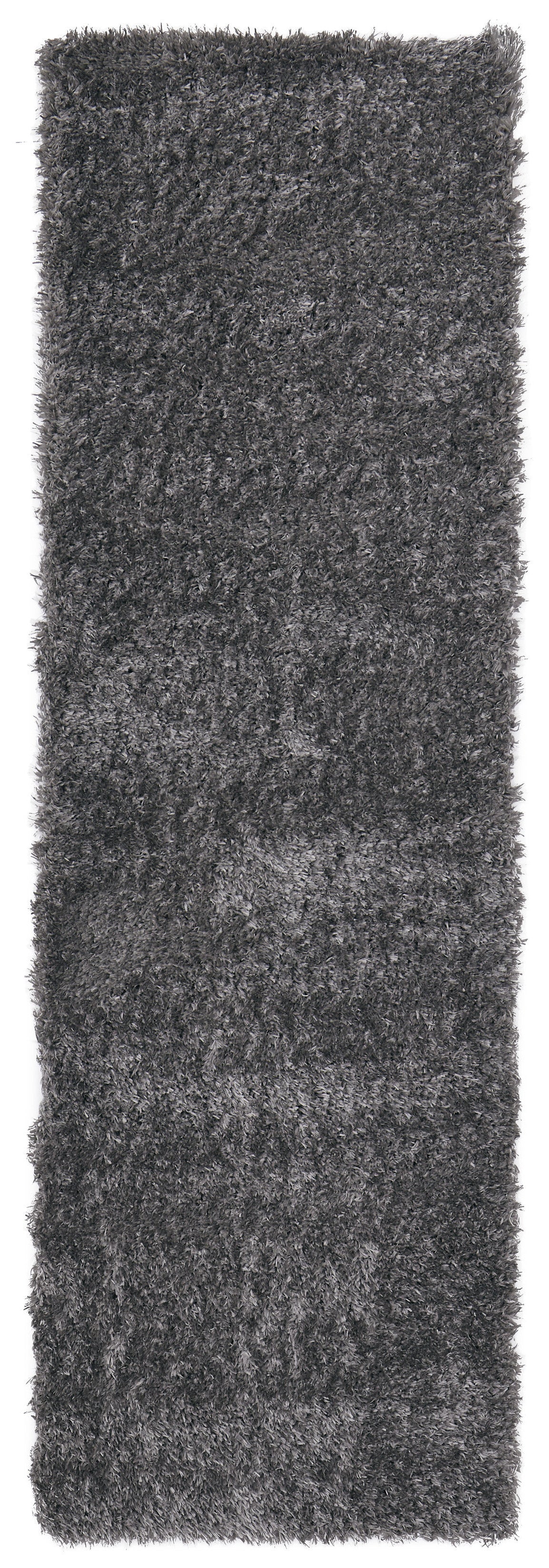 8' Gray Shag Power Loom Runner Rug