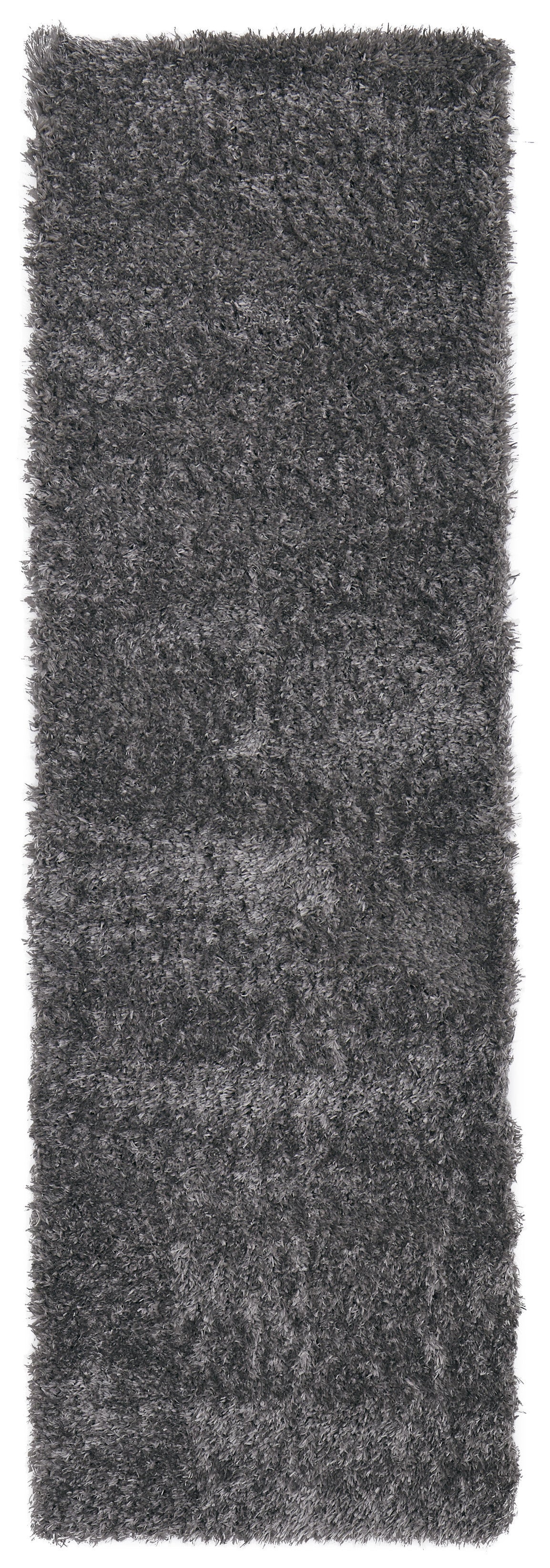 8' Gray Shag Power Loom Runner Rug