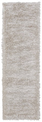 8' Ivory Shag Power Loom Runner Rug