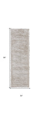 8' Ivory Shag Power Loom Runner Rug