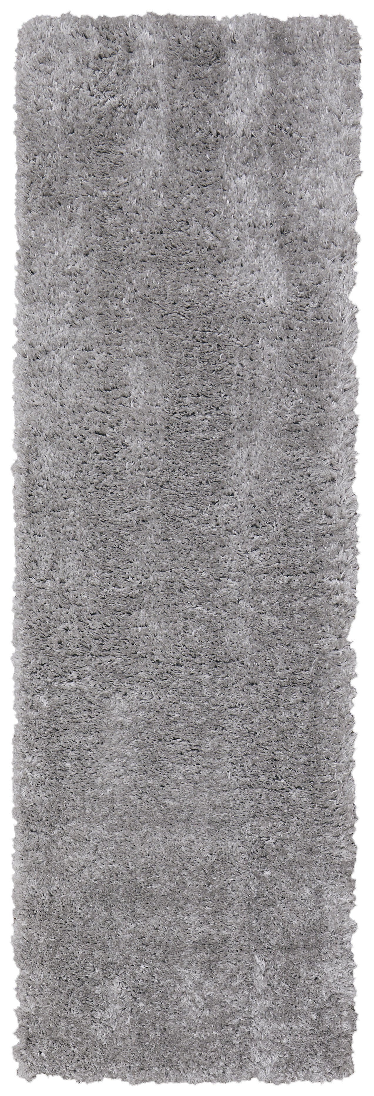 8' Gray Shag Power Loom Runner Rug