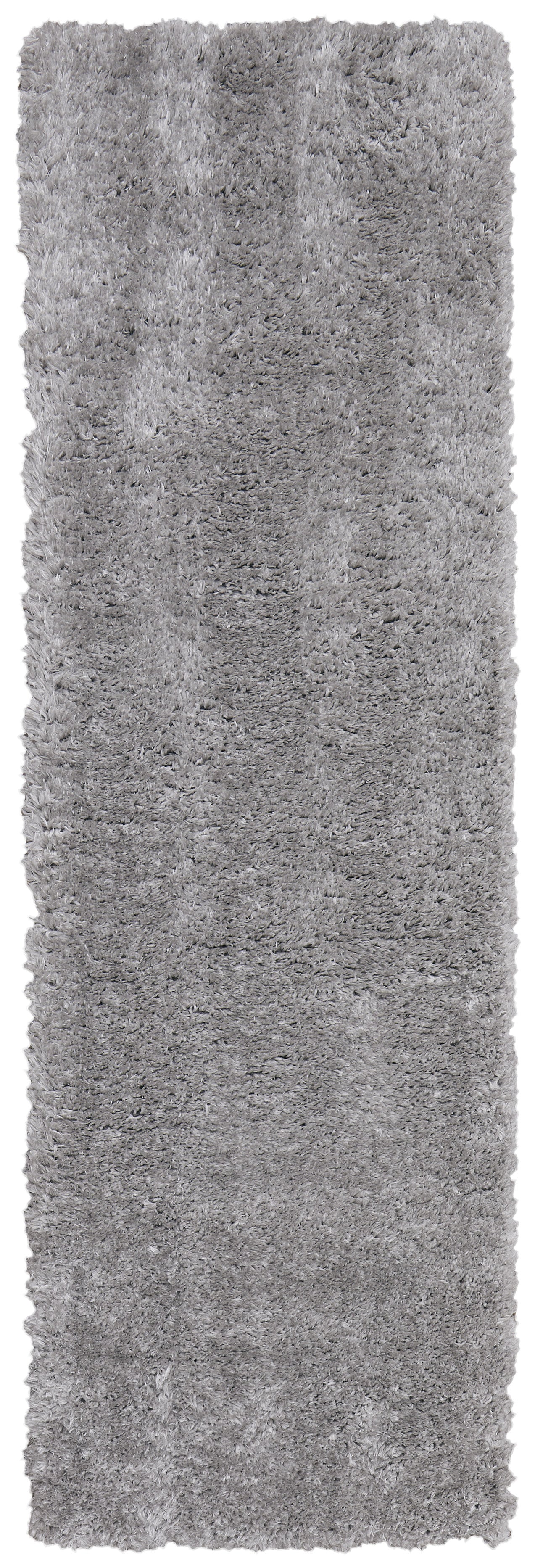 8' Gray Shag Power Loom Runner Rug