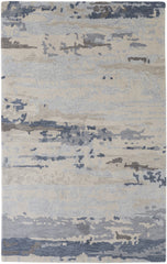 10' x 14' Blue and Gray Abstract Hand Tufted Area Rug