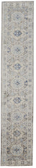 8' Blue and Gray Medallion Runner Rug