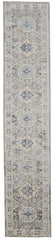 8' Blue and Gray Medallion Runner Rug