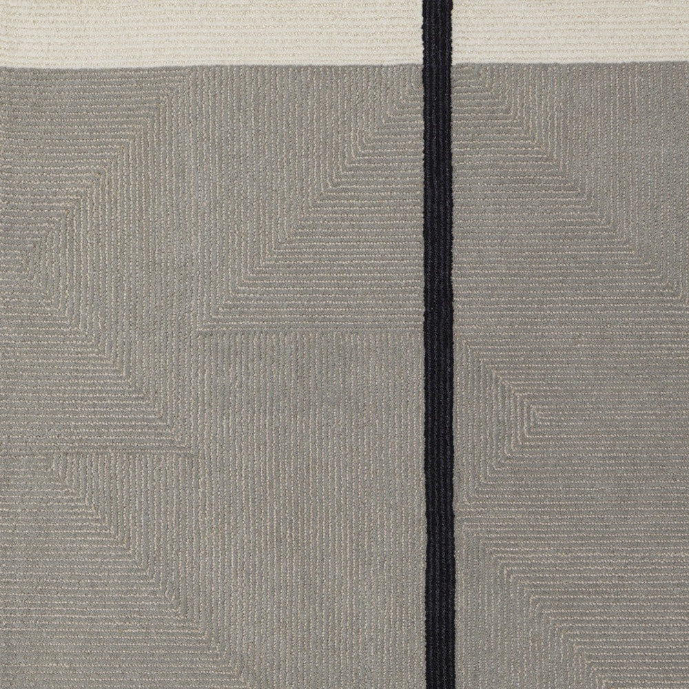 5' x 8' Brown and Black Abstract Geometric Hand Tufted Area Rug