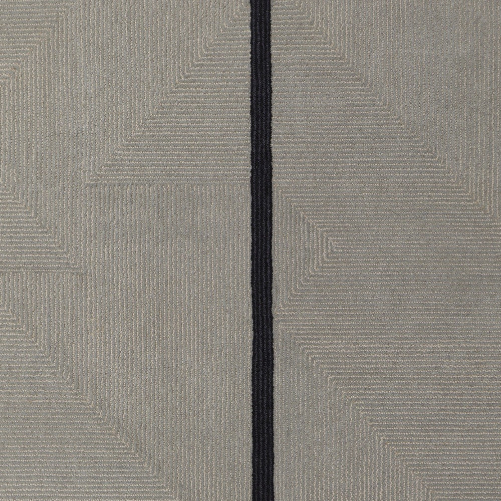 5' x 8' Brown and Black Abstract Geometric Hand Tufted Area Rug