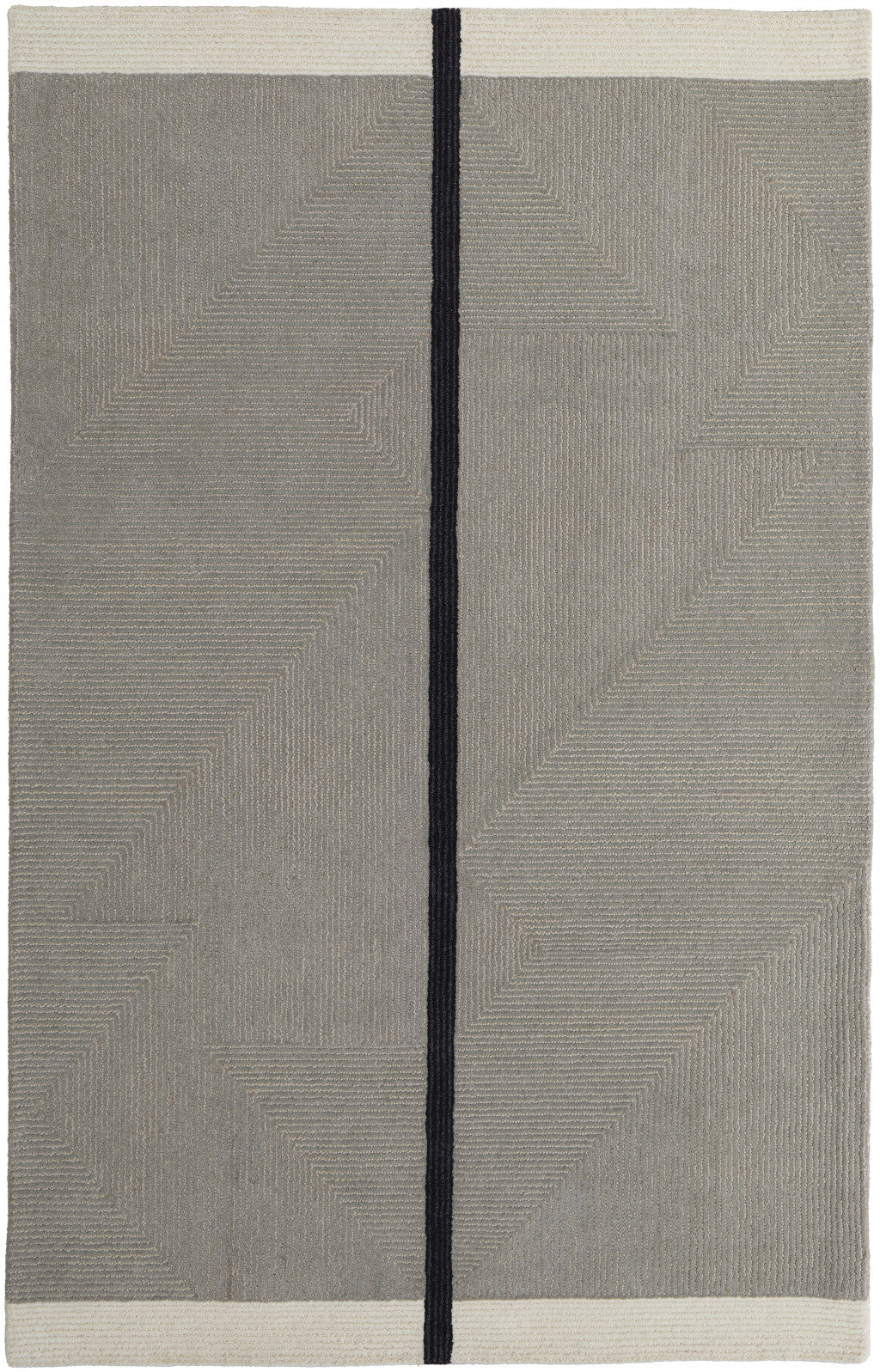 5' x 8' Brown and Black Abstract Geometric Hand Tufted Area Rug