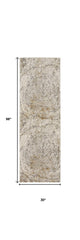 8' Brown and Ivory Abstract Distressed Runner Rug