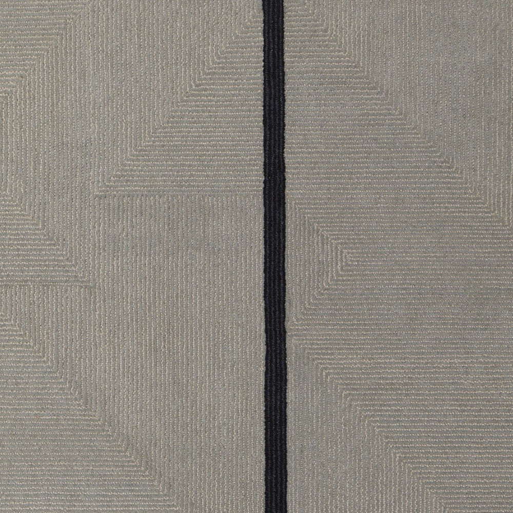 2' x 3' Brown and Black Abstract Geometric Hand Tufted Area Rug