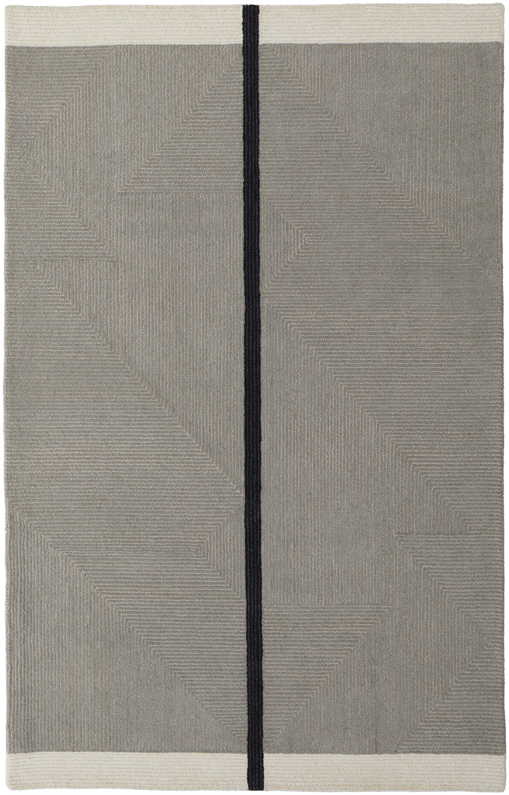 2' x 3' Brown and Black Abstract Geometric Hand Tufted Area Rug
