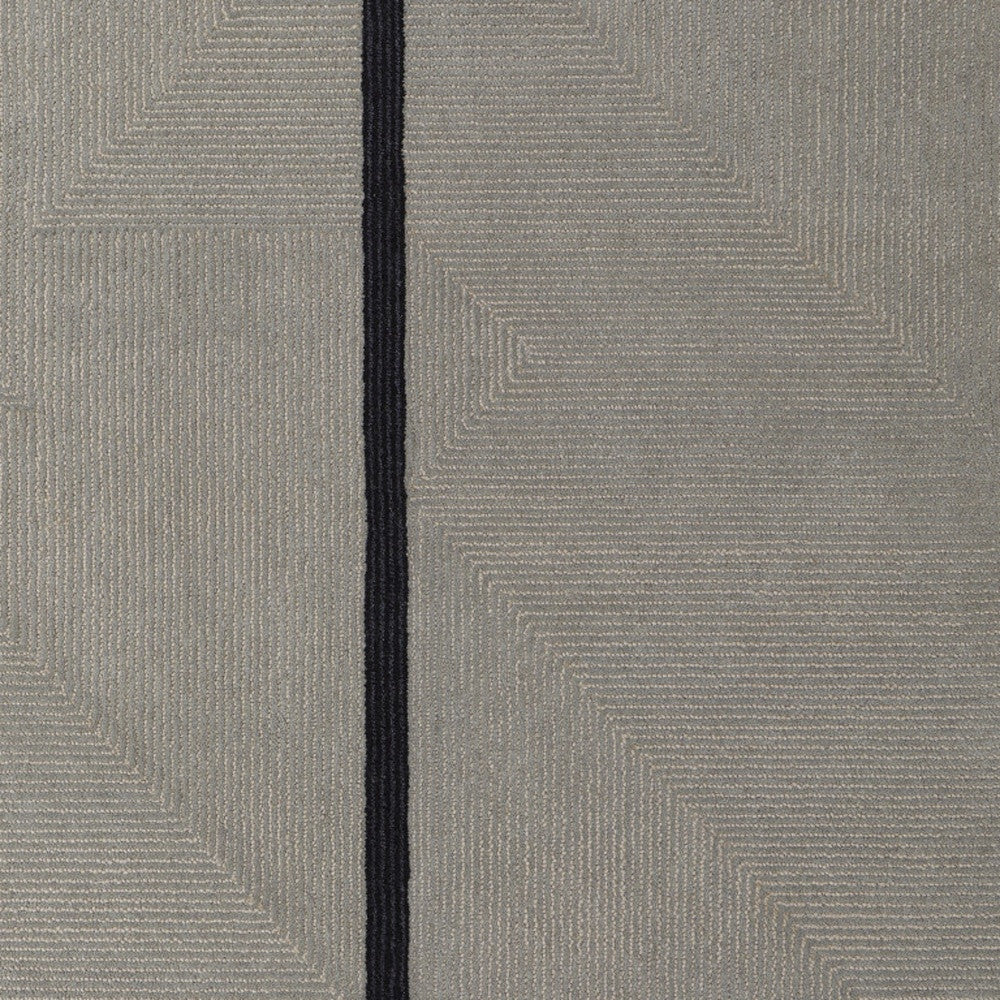 2' x 3' Brown and Black Abstract Geometric Hand Tufted Area Rug