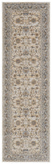 8' Brown and Ivory Oriental Power Loom Distressed Runner Rug