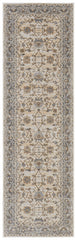 8' Brown and Ivory Oriental Power Loom Distressed Runner Rug