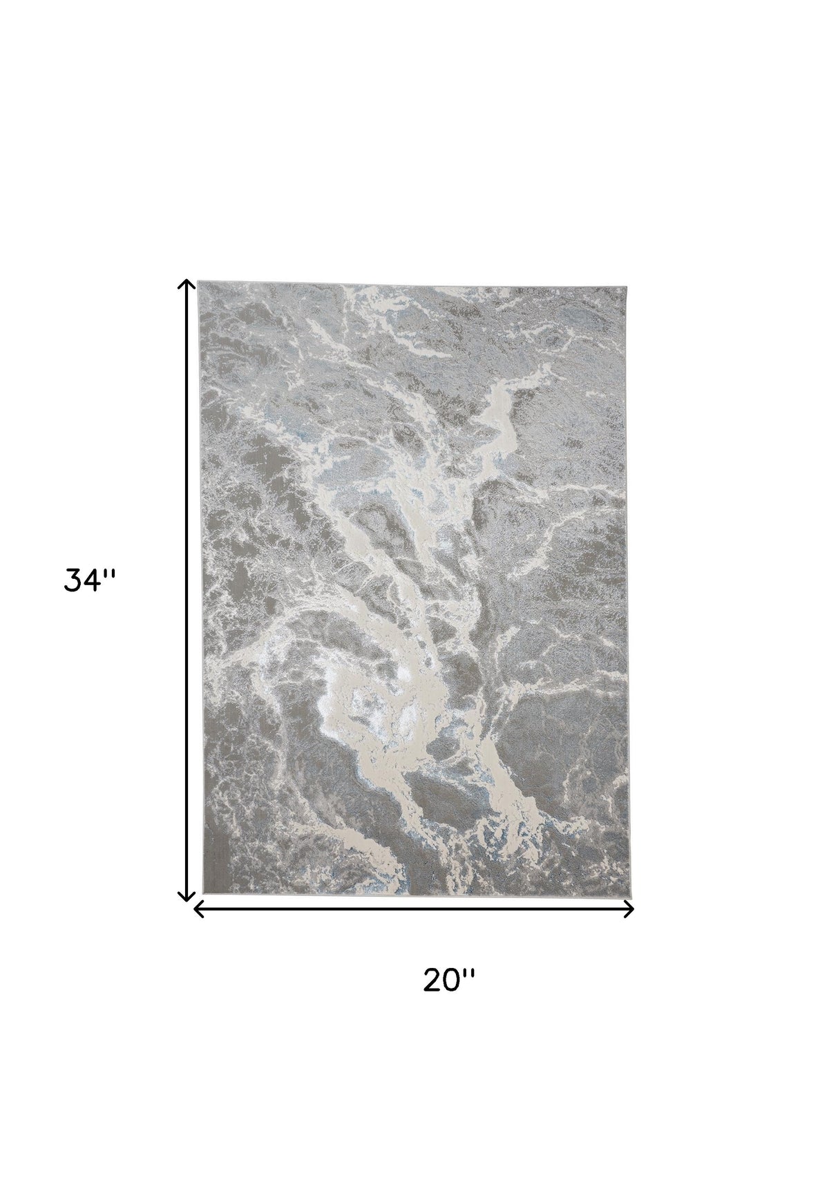 2' x 3' Gray and Ivory Abstract Power Loom Area Rug