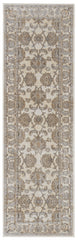 8' Brown and Ivory Oriental Power Loom Distressed Runner Rug