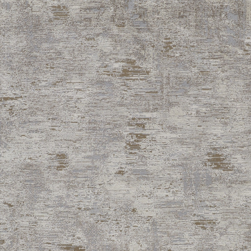 2' x 3' Brown and Ivory Abstract Power Loom Distressed Area Rug