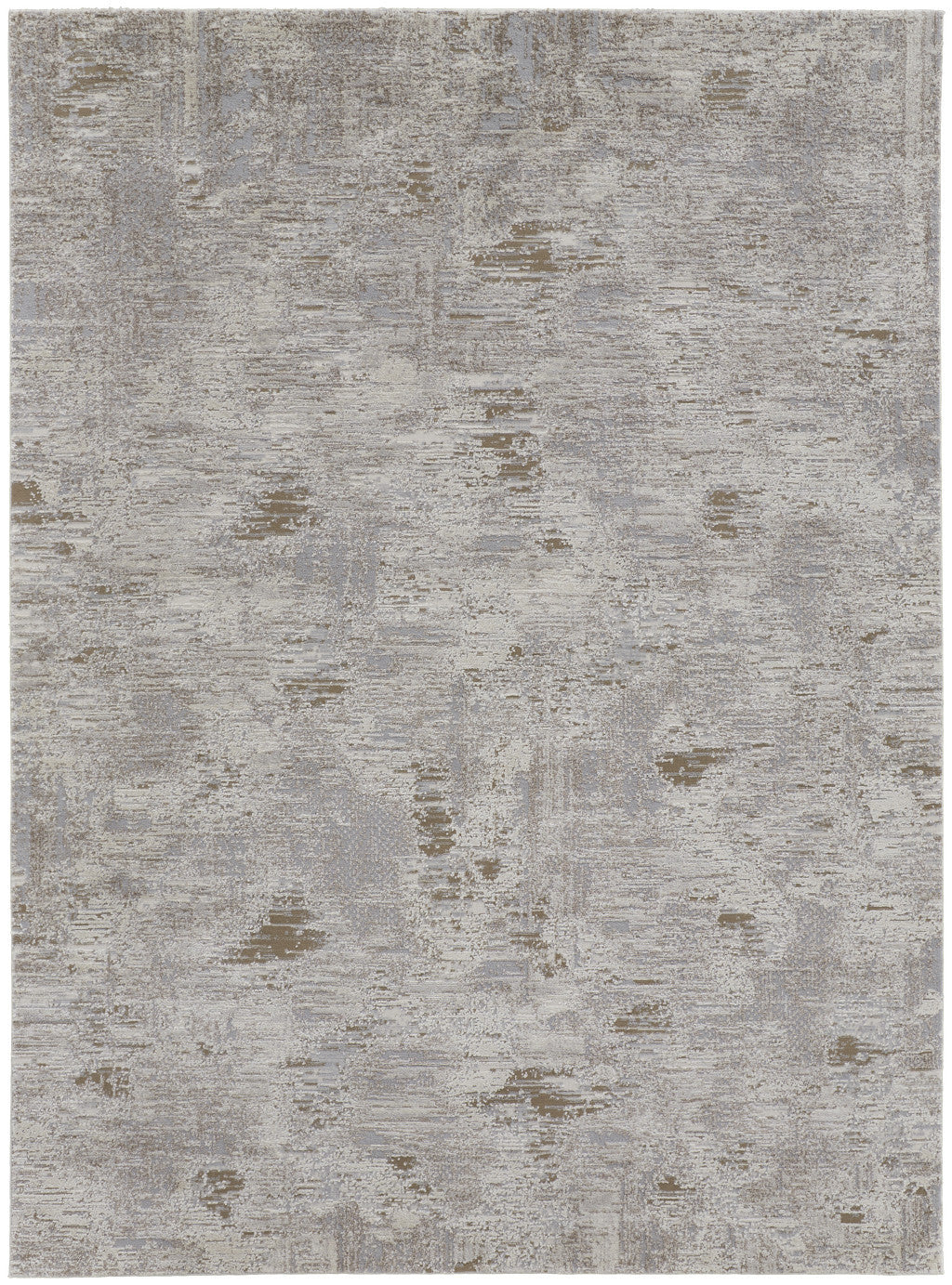 2' x 3' Brown and Ivory Abstract Power Loom Distressed Area Rug